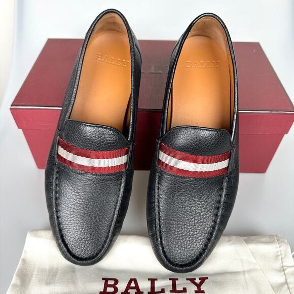 NIB Bally Crokett Men's Black Leather Loafers Size 7 - Picture 3 of 15